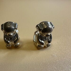Silver Bear Shaped bead charm